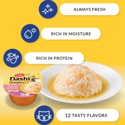Inaba Dashi Delights Seafood Variety Pack in Broth Cat Food, 2.5-oz, pack of 12
