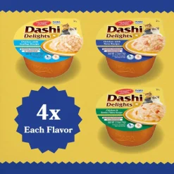 Inaba Dashi Delights Seafood Variety Pack in Broth Cat Food, 2.5-oz, pack of 12