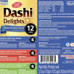 Inaba Dashi Delights Tuna Variety Pack in Broth Cat Food, 2.5-oz, pack of 12
