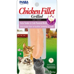 Inaba Grilled Chicken Fillet Extra Tender in Crab Flavored Broth Cat Treat, 0.52-oz