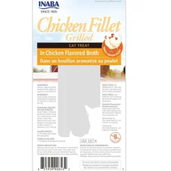 Inaba Grilled Chicken Fillet in Chicken Flavored Broth Cat Treat, 0.9-oz