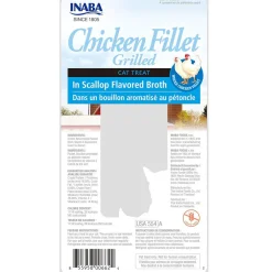 Inaba Grilled Chicken Fillet in Scallop Flavored Broth Cat Treat, 0.52-oz
