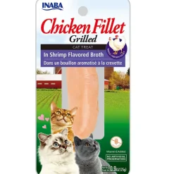Inaba Grilled Chicken Fillet in Shrimp Flavored Broth Cat Treat, 0.52-oz