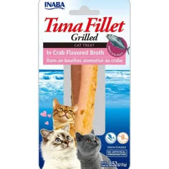 Inaba Grilled Tuna Fillet in Crab Flavored Broth Cat Treat, 0.52-oz