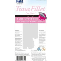 Inaba Grilled Tuna Fillet in Crab Flavored Broth Cat Treat, 0.52-oz