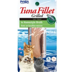 Inaba Grilled Tuna Fillet in Homestyle Flavored Broth Cat Treat, 0.52-oz