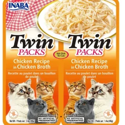Inaba Twin Packs Chicken Recipe in Chicken Broth Grain-Free Cat Food, 1.4-oz