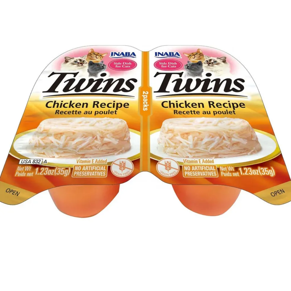 Inaba Twins Chicken Recipe Grain-Free Cat Food, 1.23-oz