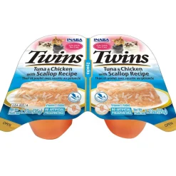 Inaba Twins Tuna & Chicken with Scallop Recipe Grain-Free Cat Food, 1.23-oz