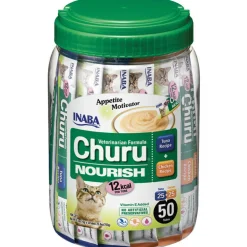 INABA Veterinarian Formula Churu Nourish, Chicken & Tuna Recipe Lickable Treats for Cats