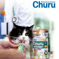 INABA Veterinarian Formula Churu Nourish, Chicken & Tuna Recipe Lickable Treats for Cats