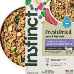 Instinct Fresh Dried Meal Blends Freeze-Dried Grass-Fed Beef & Orchard Blend Recipe for Dogs
