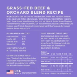 Instinct Fresh Dried Meal Blends Freeze-Dried Grass-Fed Beef & Orchard Blend Recipe for Dogs