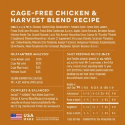 Instinct Fresh Dried Meal Blends Freeze-Dried Cage-Free Chicken & Harvest Blend Recipe for Dogs