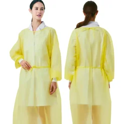 Isolation Coated Disposable Gown: Non-Sterile, Elastic Wrists, Universal Size, 10 Count