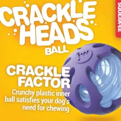 JW Pet Crackle Heads Ball Toy For Dogs- Assorted Colors