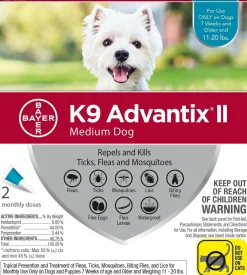 K9 Advantix II for Medium Dogs (11-20 lbs) Teal Box