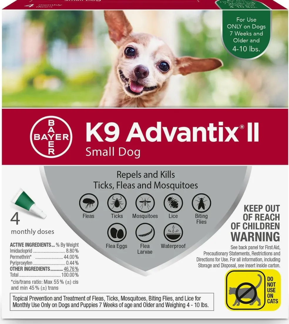 K9 Advantix II for Small Dogs (4 -10 lbs) Green Box