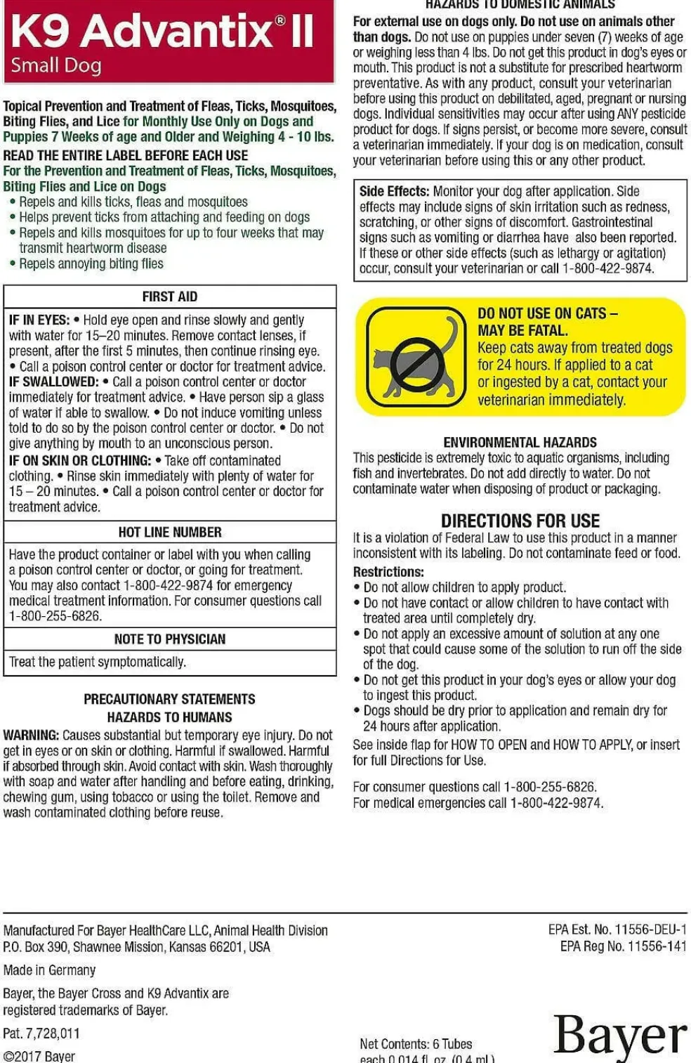 K9 Advantix II for Small Dogs (4 -10 lbs) Green Box