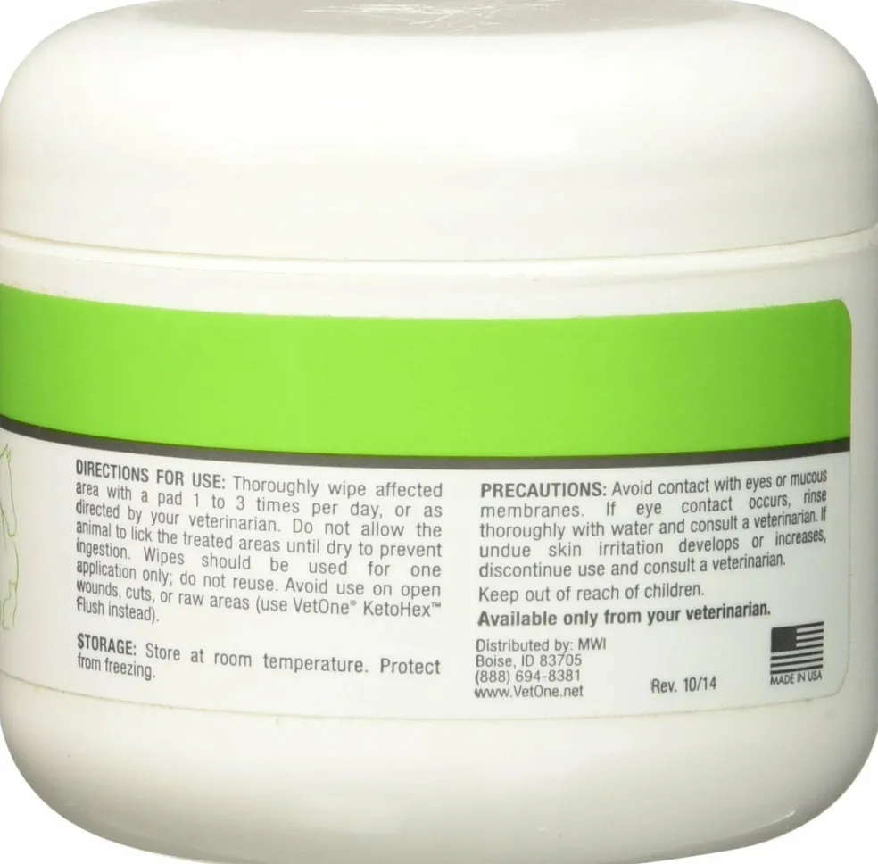 KetoHex Wipes 50 Count - Advanced Antiseptic Solution for Pets