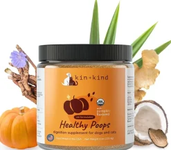 kin+kind Organic Healthy Poops Digestion Supplement for Cats & Dogs