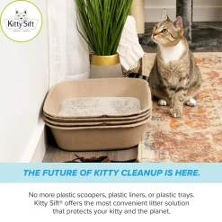 Kitty Sift Disposable Sifting Litter Box, Large, 4-pack
