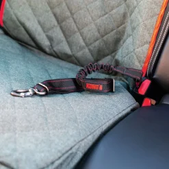 KONG Deluxe Swivel Tether Dog Safety Belt, Black & Red