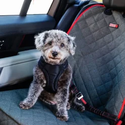 KONG Deluxe Swivel Tether Dog Safety Belt, Black & Red