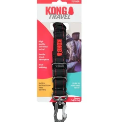 KONG Deluxe Swivel Tether Dog Safety Belt, Black & Red