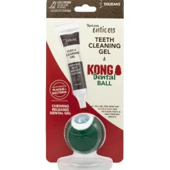 Kong Dental Ball with Tropiclean Enticer Teeth Cleaning Gel