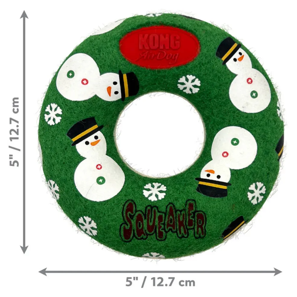 KONG Holiday AirDog Donut Squeaker Dog Toy