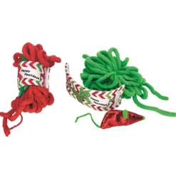 KONG Holiday Pull-A-Partz Yarnz Toy For Cats (Assorted colors)