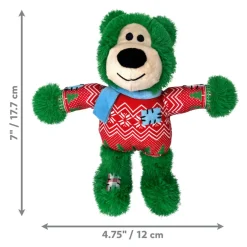 KONG Holiday Wild Knots Bear Plush Dog Toy Assorted Color, 1 count