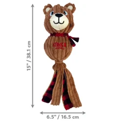 KONG Holiday Wubba Corduroy Bear Dog Toy