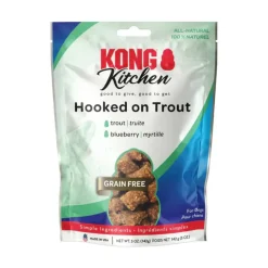 Kong Kitchen Hooked on Trout Grain-Free Trout & Blueberry Treats For Dogs (5 oz)