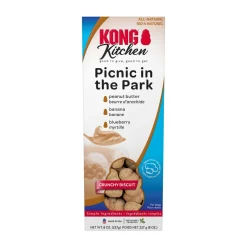 Kong Kitchen Picnic in the Park Peanut Butter, Banana & Blueberry Crunchy Biscuits for Dogs (8 oz)