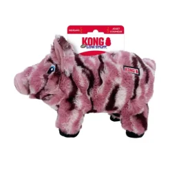 KONG Low Stuff Stripes Pig Plush Dog Toy