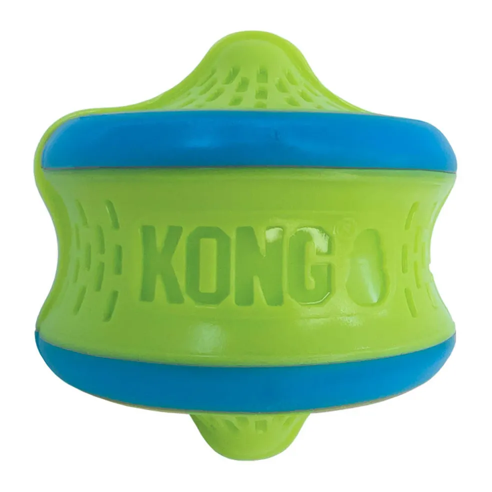 Kong Rambler Rattlez Swirl Ball Toy For Dog - Medium (Blue/Green)