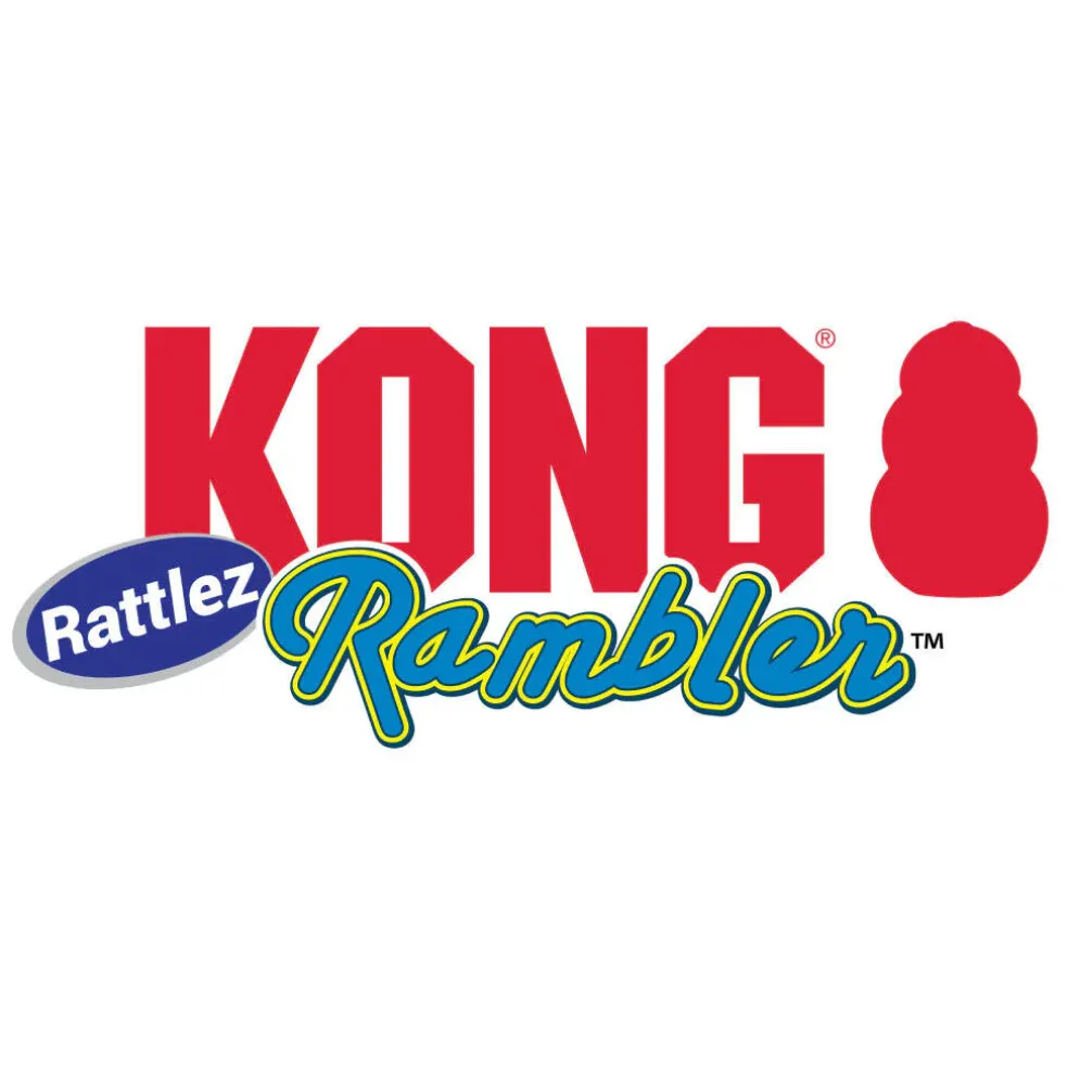 Kong Rambler Rattlez Swirl Ball Toy For Dog - Medium (Blue/Green)