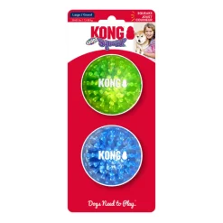 KONG Squeezz Geodz Balls Dog Toy, 2 pack, Assorted Colors