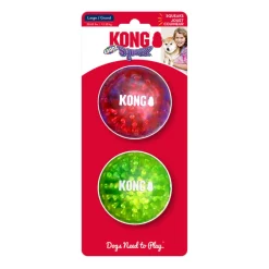 KONG Squeezz Geodz Balls Dog Toy, 2 pack, Assorted Colors