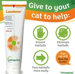 Laxatone Gel Hairball Control for Cats (Tuna Flavor), 4.25 oz tube