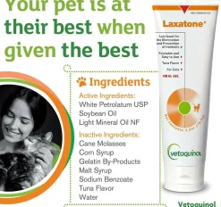 Laxatone Gel Hairball Control for Cats (Tuna Flavor), 4.25 oz tube