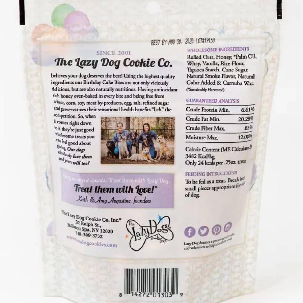 Lazy Dog Cookie Birthday Cake Bites Treats For Dogs (5 oz)