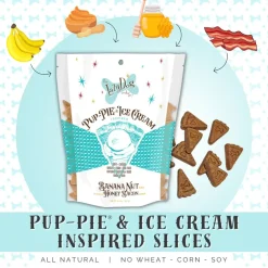 Lazy Dog Pup-PIE & Ice Cream Banana Nut Slice with Honey & Bacon Treats for Dog (5 oz)