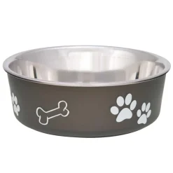 Loving Pets Classic Espresso Non-Skid Stainless Steel Pet Bowl