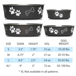 Loving Pets Classic Espresso Non-Skid Stainless Steel Pet Bowl