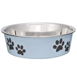 Loving Pets Classic Murano Blue Non-Skid Stainless Steel Pet Bowl