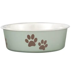 Loving Pets Metallic Artichoke Non-Skid Stainless Steel Pet Bowl