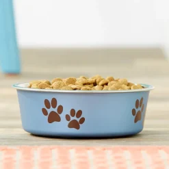 Loving Pets Metallic Blueberry Non-Skid Stainless Steel Pet Bowl